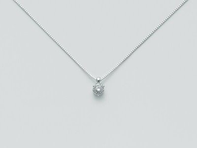 Collana Miluna Donna Miss Italia in Oro bianco Diamante CLD2167 - CLD2167